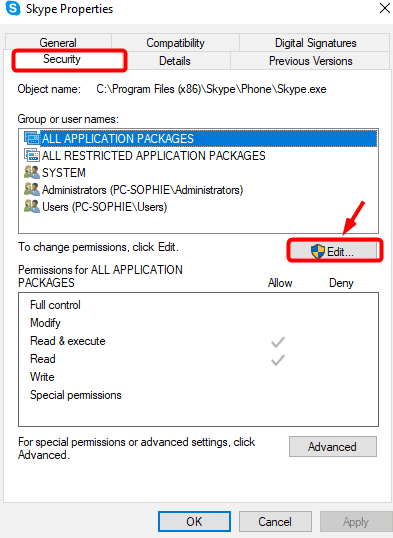 skype security edit