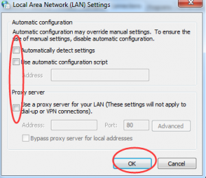 Untick LAN settings