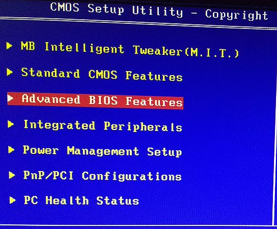 advanced bios features