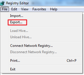 registry export