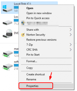 hard drive properties