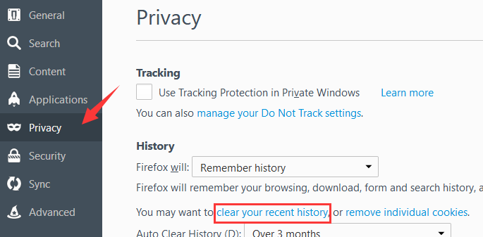 firefox clear history