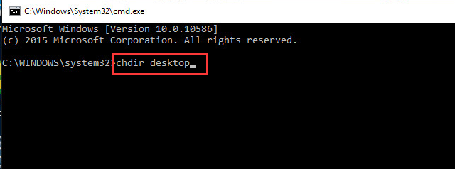 cmd chdir desktop