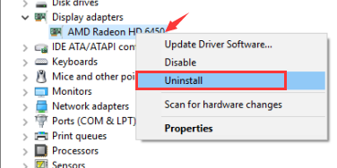 uninstall graphics driver