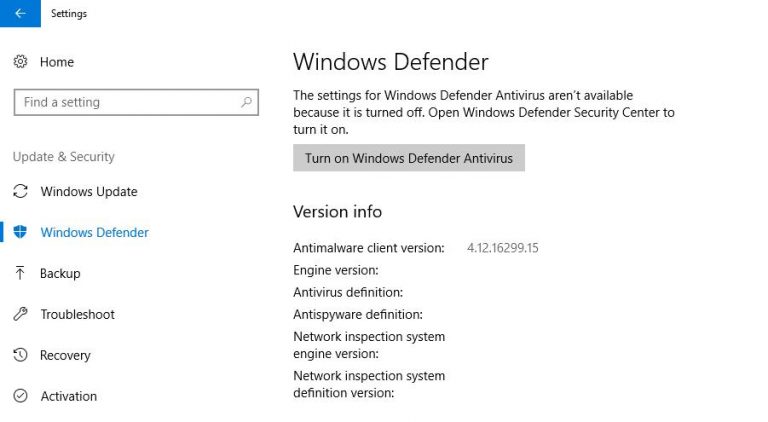 How to activate windows defender in windows 10 - equipmentjas