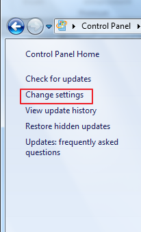 change settings