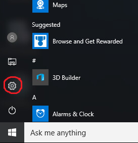 start menu settings