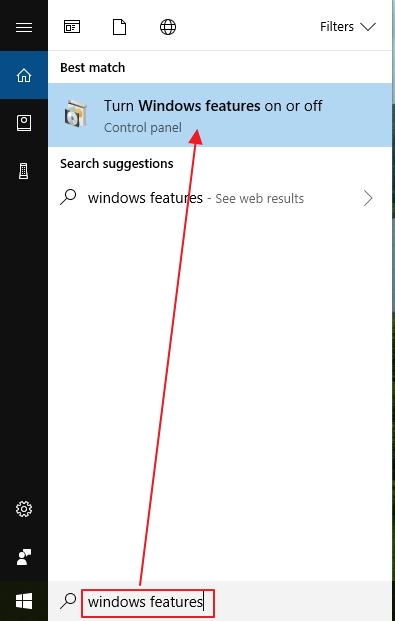 windows features