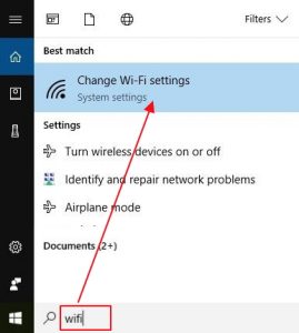 change wifi settings