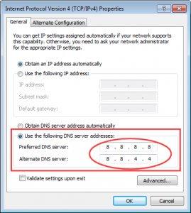 DNS addresses 1