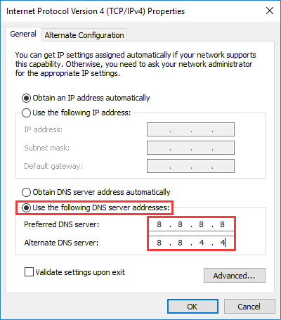 use DNS addresses