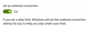 set metered connection
