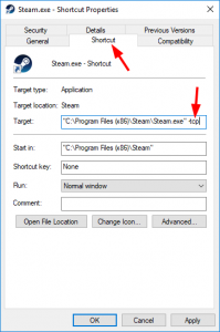 troubleshoot steam connection error