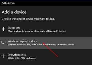 connecting to miracast windows 10