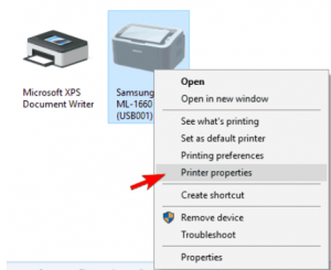 printer properties