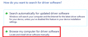 update driver - browse my computer