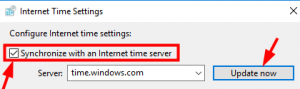 internet time settings